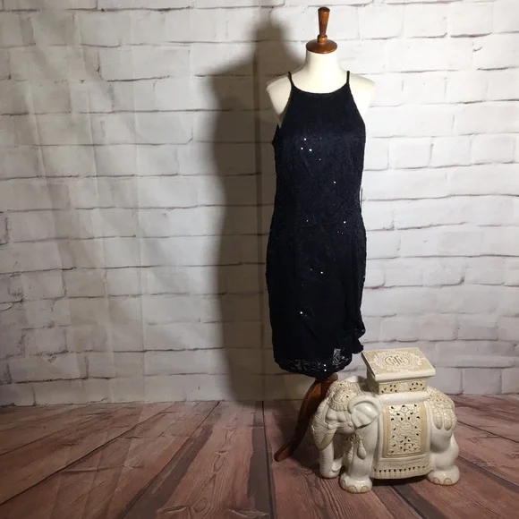 white christmas dresses Marienne Blue Sequin Mini Dress - US 16 main image 0